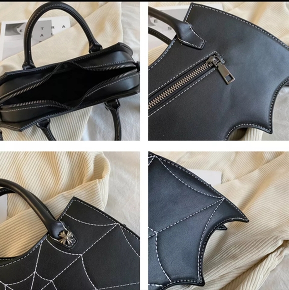 PU Batwing Spiderweb Crossbody Bag - Picture 14 of 16